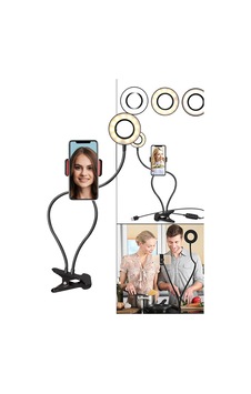 Led Ring Light Youtuber Light Stüdyo Işığı Akrobat Selfie Led Masa Lambası 3 Renk Işıklı 2in1 Led Ring Light Youtuber Light Stüdyo Işığı Akrobat Selfie Led Masa Lambası 3 Renk Işıklı 2in1