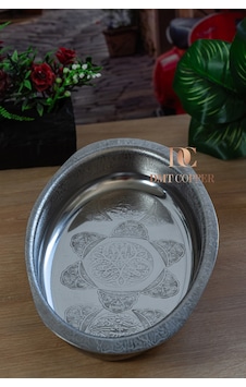 430 Kalite Krom Çelik 1 Adet İşlemeli Kayık Tabak 27 Cm El Yapımı Pilav Ve Salata Sunum Tabağı 430 Kalite Krom Çelik 1 Adet İşlemeli Kayık Tabak 27 Cm El Yapımı Pilav Ve Salata Sunum Tabağı