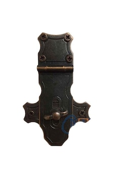 Dekoratif Anahtarlı Sandık Askısı - 40x65mm, Oksit, 1 Adet Dekoratif Anahtarlı Sandık Askısı - 40x65mm, Oksit, 1 Adet