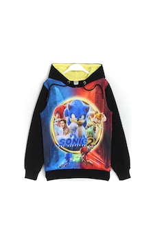 Dobakids Kirpi Sonic The Hedgehog 2 Baskılı Erkek Çocuk Sweatshirt Hoodie Siyah Dobakids Kirpi Sonic The Hedgehog 2 Baskılı Erkek Çocuk Sweatshirt Hoodie Siyah