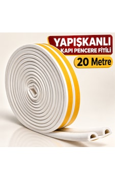 20 Metre Yapışkanlı Kapı Pencere Fitili Beyaz Boşluk Kapatıcı İzolasyon Fitili Soğuk Geçirmez Yalıtm 20 M 20 Metre Yapışkanlı Kapı Pencere Fitili Beyaz Boşluk Kapatıcı İzolasyon Fitili Soğuk Geçirmez Yalıtm 20 M