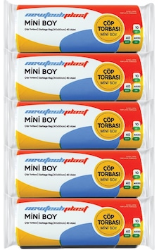 Newtechplast Mini Boy Çöp Torbası Beyaz 5'li 40 x 50 CM Newtechplast Mini Boy Çöp Torbası Beyaz 5'li 40 x 50 CM