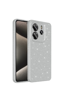 Xiaomi Redmi Note 14 5g Kılıf Kamera Korumalı Simli Lüks Zore Koton Kapak Gümüş Xiaomi Redmi Note 14 5g Kılıf Kamera Korumalı Simli Lüks Zore Koton Kapak Gümüş
