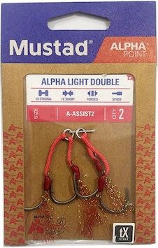Mustad Alpha Point Alpha Light Double A-assıst2 Asist Olta İğnesi 1/0 No - 2 Adet Mustad Alpha Point Alpha Light Double A-assıst2 Asist Olta İğnesi 1/0 No - 2 Adet
