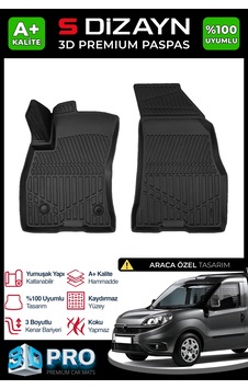 S-dizayn Fiat Pratico Panelvan 3d Pro Havuzlu Paspas Ön 2'li 2010 Üzeri A+ Kalite