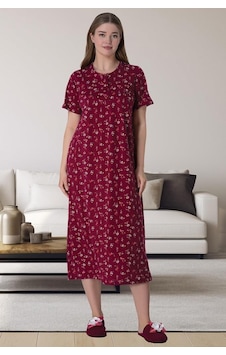 Mecit Pijama Mecit 6024 Bordo %100 Pamuk Büyük Beden Uzun Kollu Kadın Gecelik 001 Mecit Pijama Mecit 6024 Bordo %100 Pamuk Büyük Beden Uzun Kollu Kadın Gecelik 001