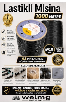 Siyah Esnek Misina 0.8 Mm 1000 Metre Kaliteli Misina Siyah Esnek Misina 0.8 Mm 1000 Metre Kaliteli Misina