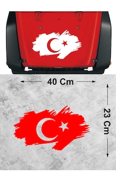 Ay Yıldız Sticker - Türk Bayrağı Sticker - Oto Araba Kaput Cam Karavan Motosiklet Araç Sticker - 00341 40x23 Cm Ay Yıldız Sticker - Türk Bayrağı Sticker - Oto Araba Kaput Cam Karavan Motosiklet Araç Sticker - 00341 40x23 Cm