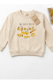 Divonette Babydoll Sweatshirt Tuffy Asortili Açık Bej Divonette Babydoll Sweatshirt Tuffy Asortili Açık Bej