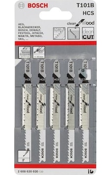 Bosch T 101 B Clean For Wood 5'li Dekupaj Testeresi Bıçağı - 2608630030 Bosch T 101 B Clean For Wood 5'li Dekupaj Testeresi Bıçağı - 2608630030