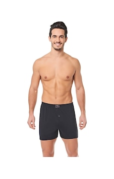 Seher 2 Adet Siyah Renk Penye Boxer Siyah