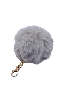 Gümüş Renk Peluş Ponpon Anahtarlık 971 Gümüş Renk Peluş Ponpon Anahtarlık 971