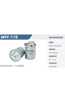 WINKEL WFF-778 Mazot Filtresi Polo 14- / A1 11- / Ibiza V 10- / Fabia 10- Roomster 10- Rapid 1.6 TDI 2.0 TDI 1.2 TDI WINKEL WFF-778 Mazot Filtresi Polo 14- / A1 11- / Ibiza V 10- / Fabia 10- Roomster 10- Rapid 1.6 TDI 2.0 TDI 1.2 TDI
