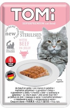 Tomi Sterilised Sığır Etli Pouch Kısırlaştırılmış Yetişkin Kedi Maması 85 G