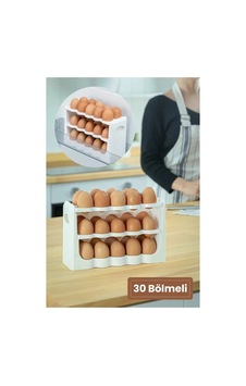 30 Bölmeli Yumurta Kutusu 3 Katlı Yumurtalık Buzdolabı Organizeri Beyaz 30 Bölmeli Yumurta Kutusu 3 Katlı Yumurtalık Buzdolabı Organizeri Beyaz