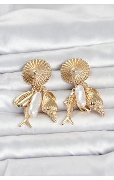 Gold Renk Deniz Temalı Vintage Kadın Küpe Altın Gold Renk Deniz Temalı Vintage Kadın Küpe Altın