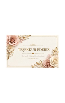 3d Görünümlü Premium Teşekkür Kartları Seti Zarif Çiçek Ve Altın Detaylı Tasarımlar - Krem - 034 3d Görünümlü Premium Teşekkür Kartları Seti Zarif Çiçek Ve Altın Detaylı Tasarımlar - Krem - 034