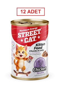 Street Cat Chunks İn Jelly Tavuk Etli Kitten Kedi Konserve 400gr 12li Street Cat Chunks İn Jelly Tavuk Etli Kitten Kedi Konserve 400gr 12li