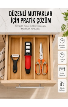 Çok Amaçlı Mutfak Makas Seti Paslanmaz Çelik Ve Ergonomik Tasarım Yeni Nesil Çokrenkli