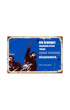 Che Guevara Bir Devrimci Başkasına Atılan Tokadı 20x30 Cm Ahşap Tablo Çok Renkli - 743296868 Çok Renkli