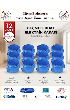 Trendhomm Geçmeli Anahtar Priz Kasası - Halojen Free Alev Yaymayan Kasa - 12 Adet Trendhomm Geçmeli Anahtar Priz Kasası - Halojen Free Alev Yaymayan Kasa - 12 Adet