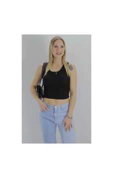 Rouge Basıc Kaşkorse Halter Krop Siyah Rouge Basıc Kaşkorse Halter Krop Siyah