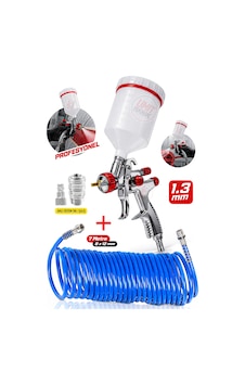 Premium Ayarlanabilir Üstten Depolu Profesyonel 600 Cc Boya Sprey Tabancası Hortum Set 7 Metre-8x12mm Premium Ayarlanabilir Üstten Depolu Profesyonel 600 Cc Boya Sprey Tabancası Hortum Set 7 Metre-8x12mm
