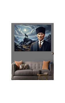 Dağda Tek Başına Duran Atatürk Yağlı Boya Dokulu Kanvas Tablo Canvas Tablosu Dağda Tek Başına Duran Atatürk Yağlı Boya Dokulu Kanvas Tablo Canvas Tablosu
