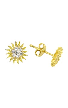 Engingold 14k Altın Güneş Figürlü Küpe Engingold 14k Altın Güneş Figürlü Küpe