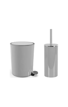 Lenox 5 Lt Pedallı Banyo Çöp Kova Tuvalet Fırçası Set Gri 2'li Çok Renkli Lenox 5 Lt Pedallı Banyo Çöp Kova Tuvalet Fırçası Set Gri 2'li Çok Renkli
