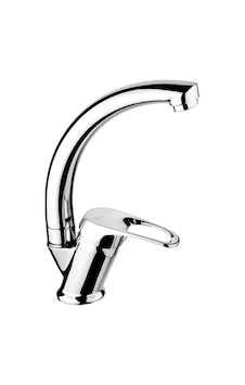 Aç-Kapa Çift Su Girişli Lavabo Bataryası Gümüş