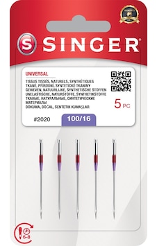 Singer Ev Tipi Dikiş Makine İğnesi 16 Numara 2020-100/16 Singer Ev Tipi Dikiş Makine İğnesi 16 Numara 2020-100/16
