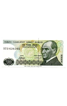 10 Lira 7.emisyon 1.tertip A73 626281 Wb0273 10 Lira 7.emisyon 1.tertip A73 626281 Wb0273