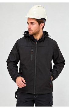 Softshel İçi Polarlı İş Montu Slim Fit Siyah