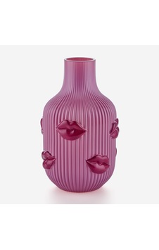 Neon Pembe Cam Lips Vazo 15x25x15 Cm Neon Pembe Cam Lips Vazo 15x25x15 Cm