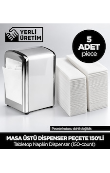 Masa Üstü Dispenser Peçete 150'li 5 Adet Masa Üstü Dispenser Peçete 150'li 5 Adet