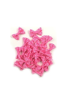 Pembe Beyaz Puantiyeli Fiyonk Süsleme Malzemesi 4cm (20 Adet)