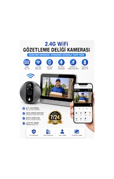 Kablosuz Akıllı Görüntülü Kapı Zili 2.4g Wifi Çift Yönlü Ses, Hareket Algılama, Uzaktan Telefon Takibi 5000mah