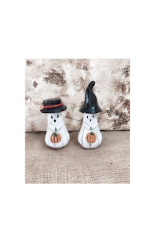 El Yapımı Balkabağı Şeklinde Sevimli Halloween Hayalet Biblolar. 2li Set El Yapımı Balkabağı Şeklinde Sevimli Halloween Hayalet Biblolar. 2li Set