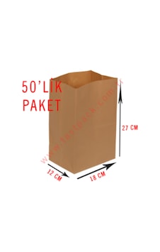 50 Adet 18Cmlik Kraft Kağıt Poşet Çanta