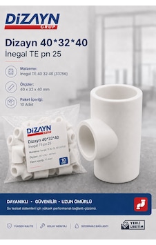 Dizayn Pprc İnegal Te 40 32 40 10 Adet Pn25 Temiz Su Tesisat Ek Parçası Dizayn Pprc İnegal Te 40 32 40 10 Adet Pn25 Temiz Su Tesisat Ek Parçası