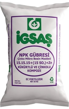 İgsaş 15.15.15+ 15 So3 +zn Kukurtlu Ve Çinkolu Süper Kompoze Taban Gübre 50kg 50 KG