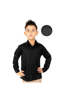 Mnk Baby & Kids Düz Renk Erkek Çocuk Gömlek Mnk0575 Siyah