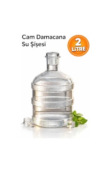 Cam Damacana Sürahi 2 Litre Detoks & Limonata Şişesi, Dekoratif Cam İçecek Dispenseri