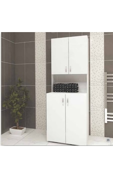 Özce Banyo Kapaklı Çamaşır Makinesi Dolabı Beyaz Özce Banyo Kapaklı Çamaşır Makinesi Dolabı Beyaz