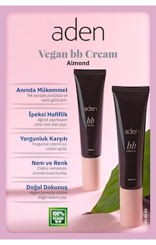 Aden Bb Cream Vegan - Vegan Bb Krem 03 Almond Badem 0 Aden Bb Cream Vegan - Vegan Bb Krem 03 Almond Badem 0