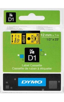 Dymo D1 Şerit 12MM X 7M Sarı / Siyah 720580 45018 Dymo D1 Şerit 12MM X 7M Sarı / Siyah 720580 45018