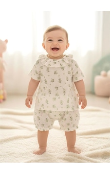 Tiffany Baby & Kids Tiffany Baby Bebek Spring Theme Müslin Fırfırlı Üst Yeşil 57140 Tiffany Baby & Kids Tiffany Baby Bebek Spring Theme Müslin Fırfırlı Üst Yeşil 57140