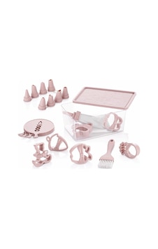 22 Parça Pasta Seti Pembe 22 Parça Pasta Seti Pembe