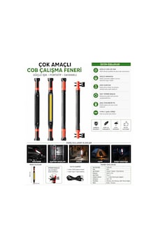 Büro Ev Ofis İş Güvenliği İçin Şarjlı 40w Cob Led Mıknatıslı Askılı Lamba Gri Büro Ev Ofis İş Güvenliği İçin Şarjlı 40w Cob Led Mıknatıslı Askılı Lamba Gri